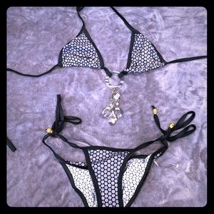 Black and grey cheeky bikini